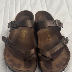 Birkenstock Dark Brown Leather Sandals